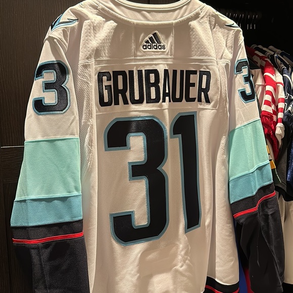 Philipp Grubauer Seattle Kraken adidas NHL Primegreen Authentic Away Jersey - Picture 10 of 11